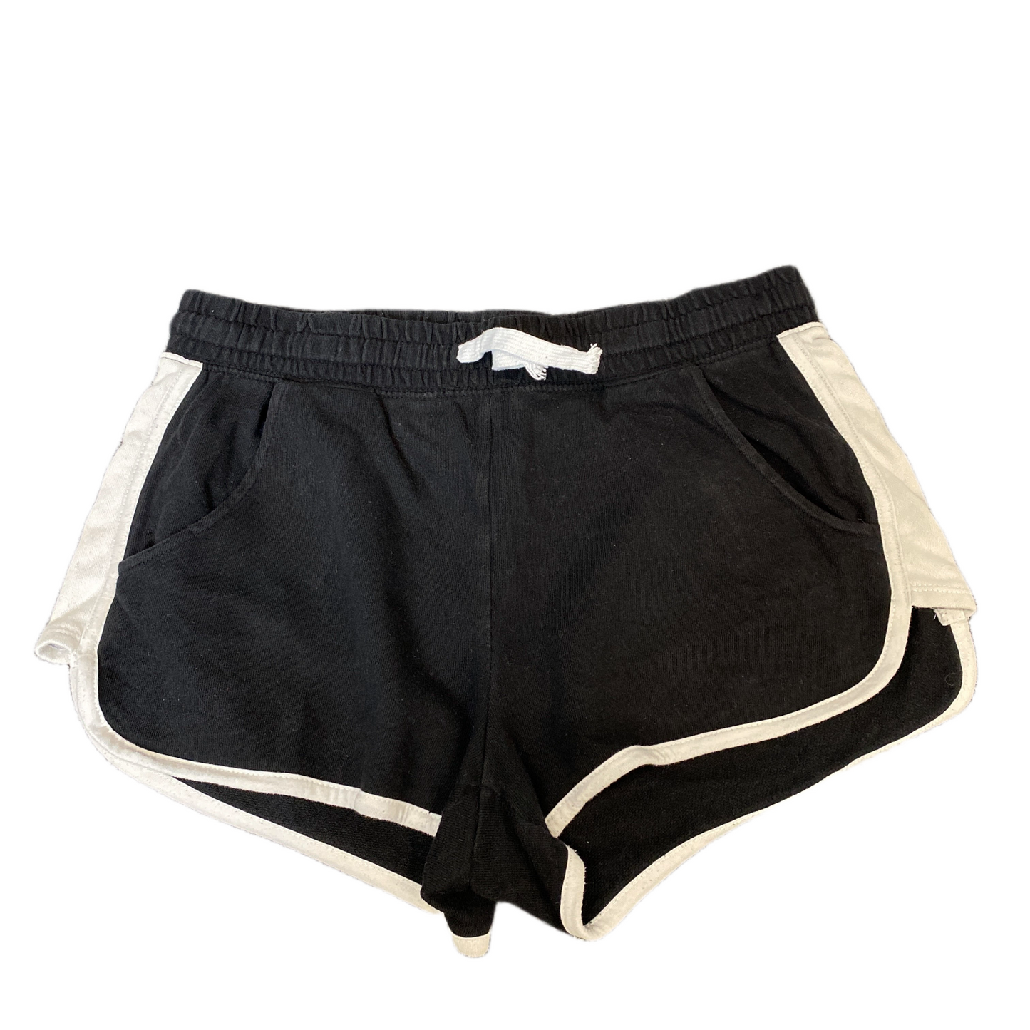 Running Sprinter Shorts Girls M 29" Waist Black Athletic Gym Workout Dolphin Hem