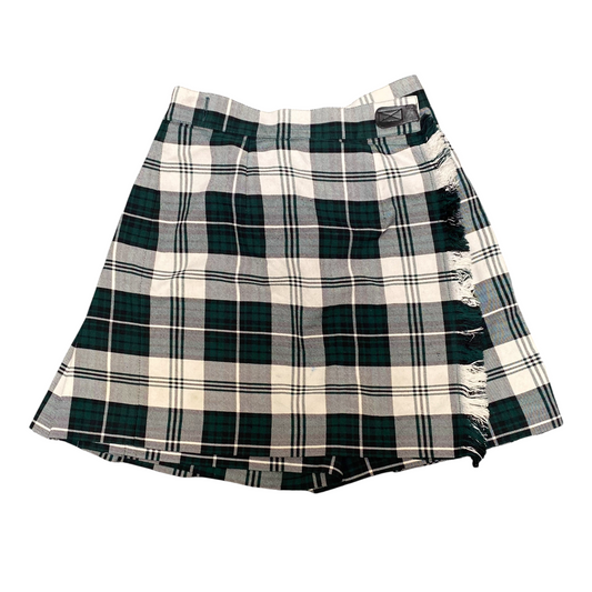 Mccarthy Fit & Flare Skirt Women's S Gray Green Tartan Plaid Pleated High Waist