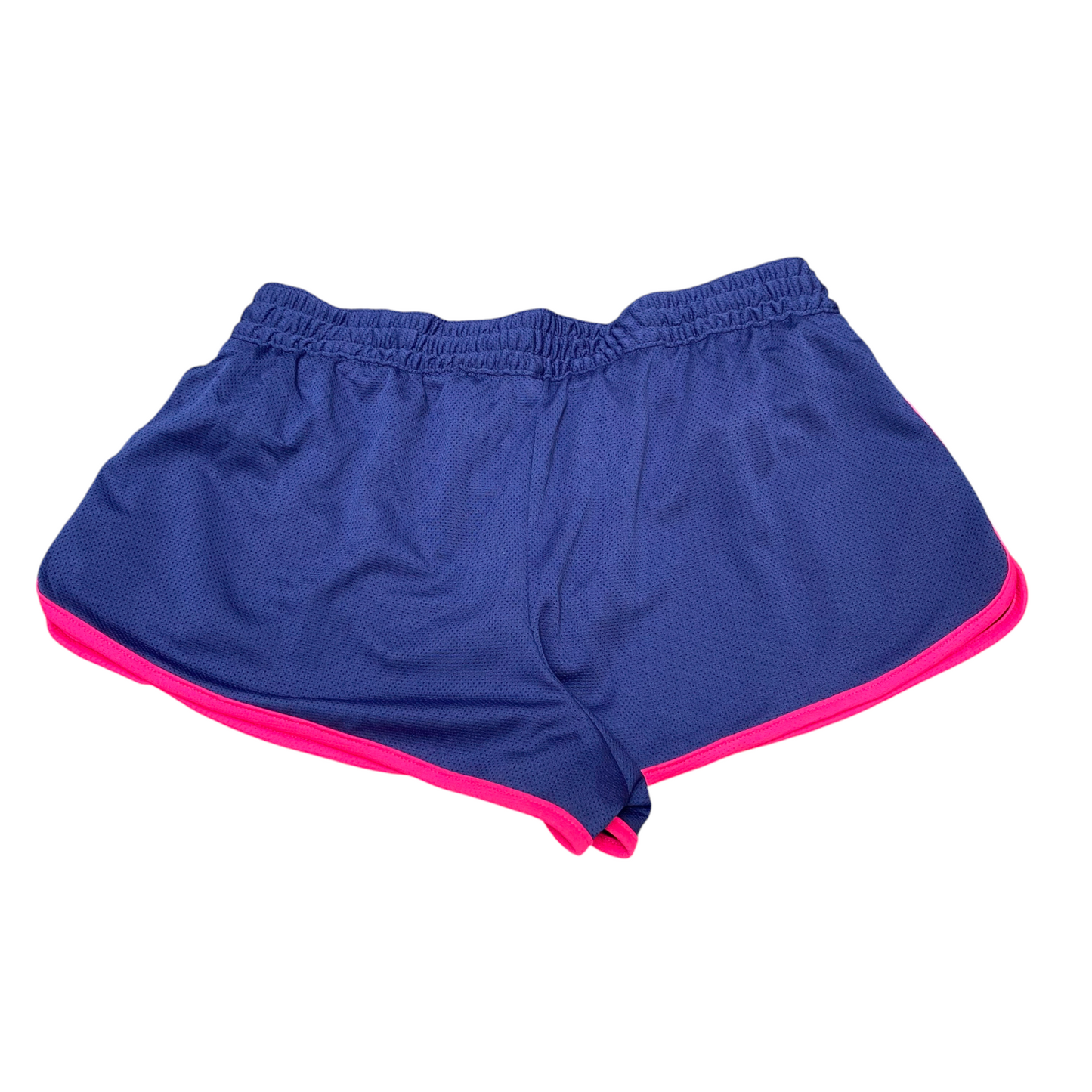Running Sprinter Shorts Womens Large Blue Allover Mesh Elastic Waist Drawstring