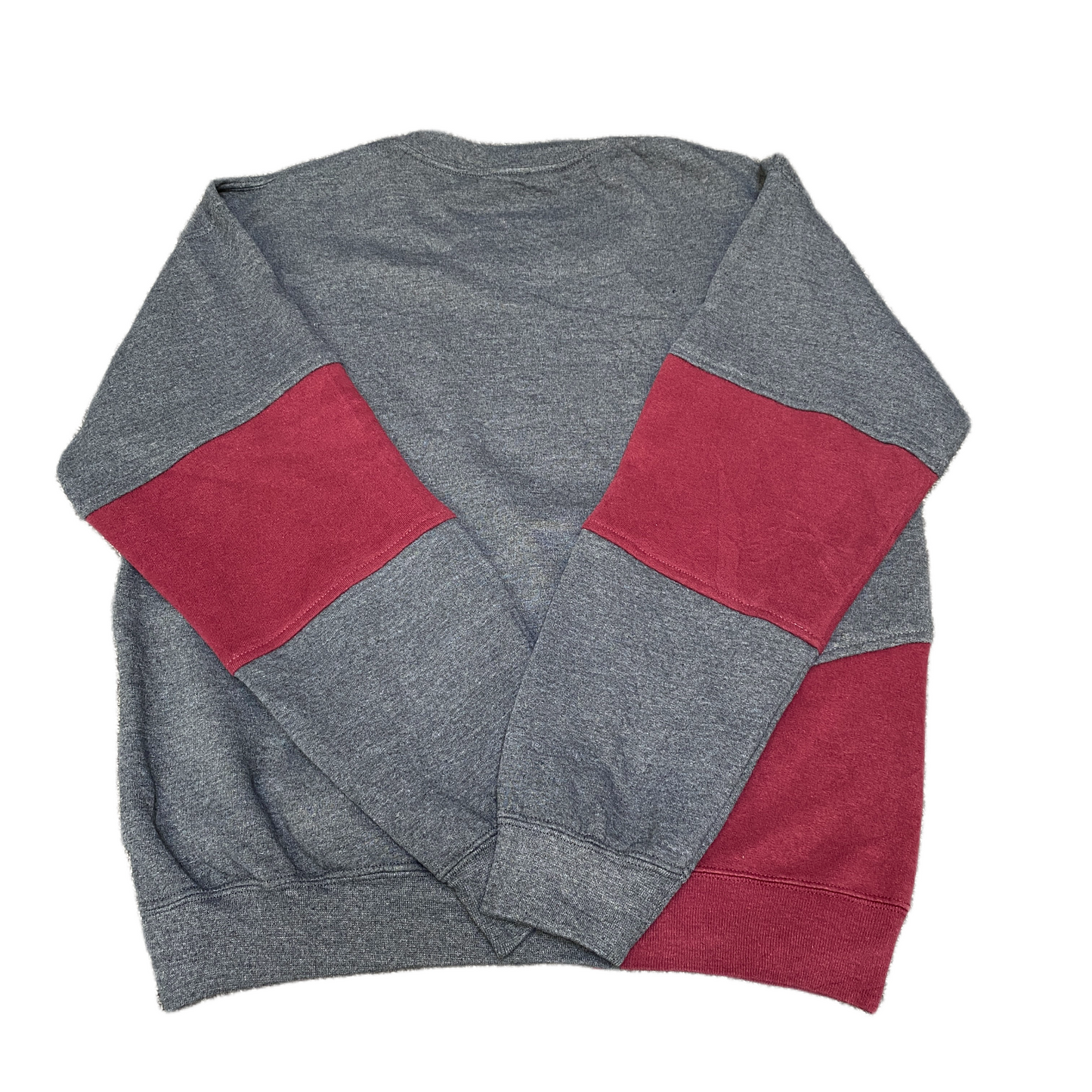 Nike Reworked Sweatshirt Mens M Burgundy Grey Embroidered Spellout Logo Vtg Y2K