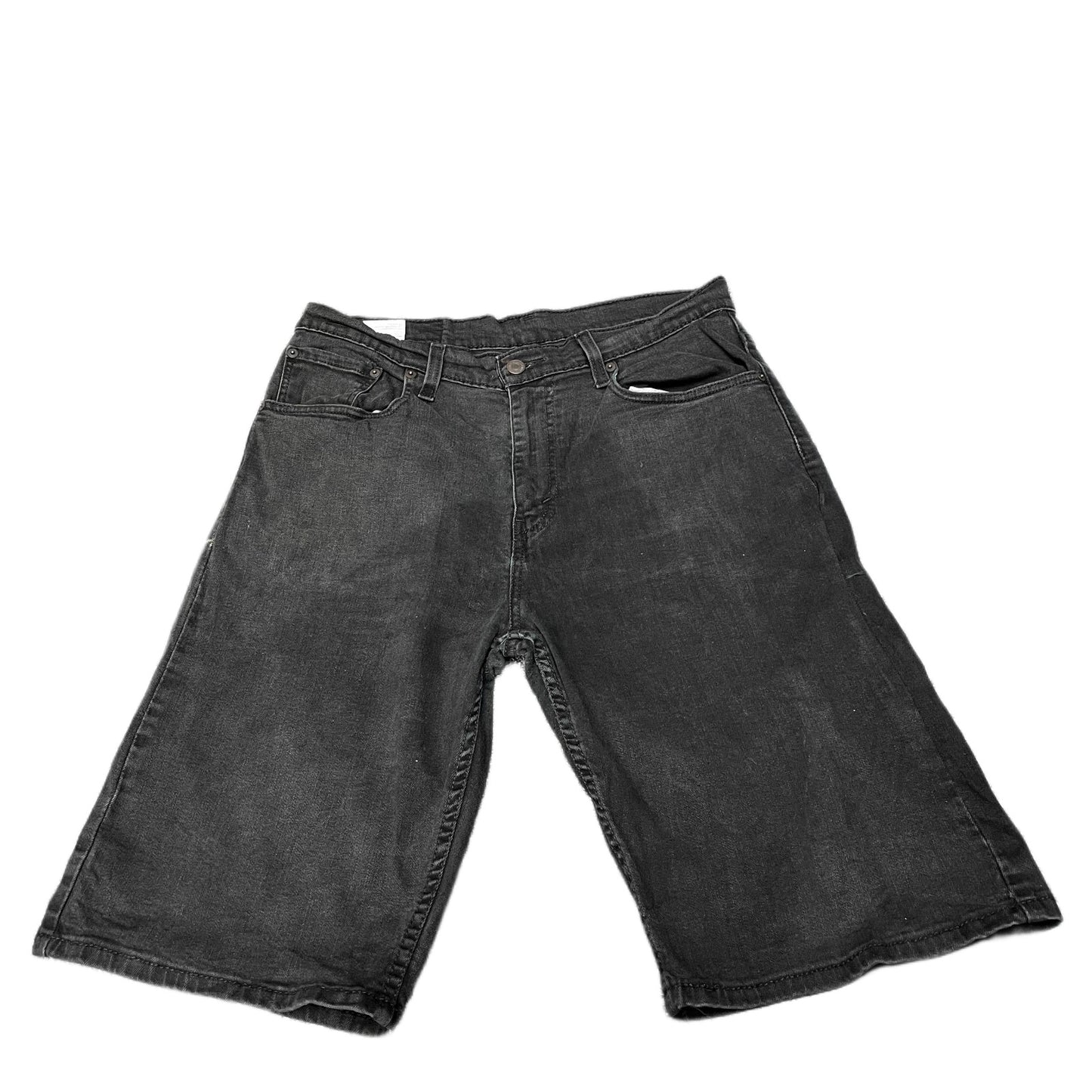 Levi's 569 Loose Straight Denim Jorts Shorts Fits as Womens L 32" Waist Black