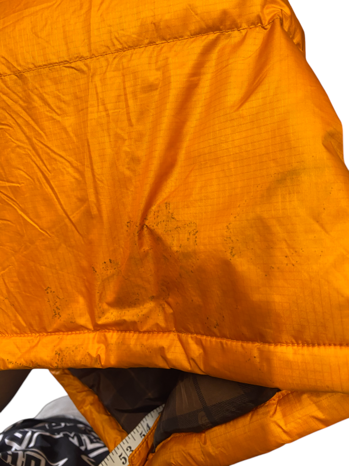 The North Face Nuptse 800 Down Puffer Jacket Men Small Orange Softshell Full Zip