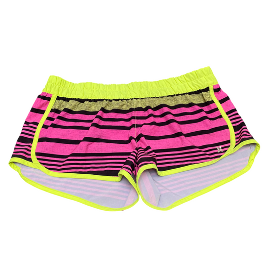 Hurley Running Sprinter Shorts Womens Large Multicoloured Striped Elastic Waist