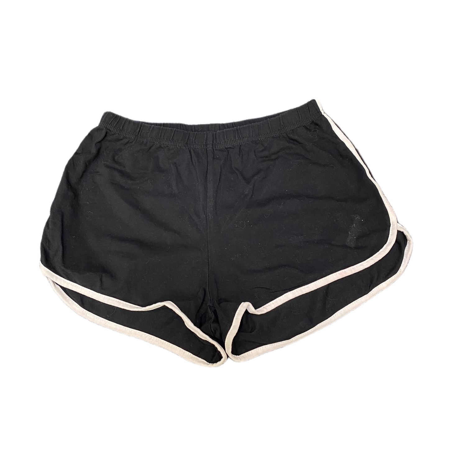 Running Sprinter Shorts Womens XS 24" Waist Black Gym Yoga Elastic Dolphin Hem