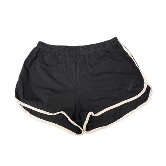 Running Sprinter Shorts Womens XS 24" Waist Black Gym Yoga Elastic Dolphin Hem