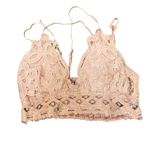 Anemone Bralette Bra Womens M Brown Crochet Lace Floral Padded Adjustable Straps