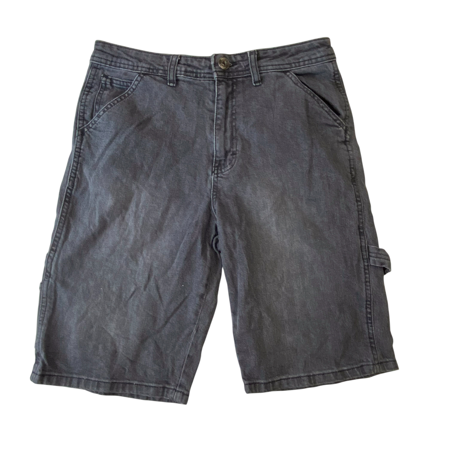 Swagga Jean Shorts Mens 30W Gray Denim Dark Wash Casual Mid-Rise Regular Outdoor