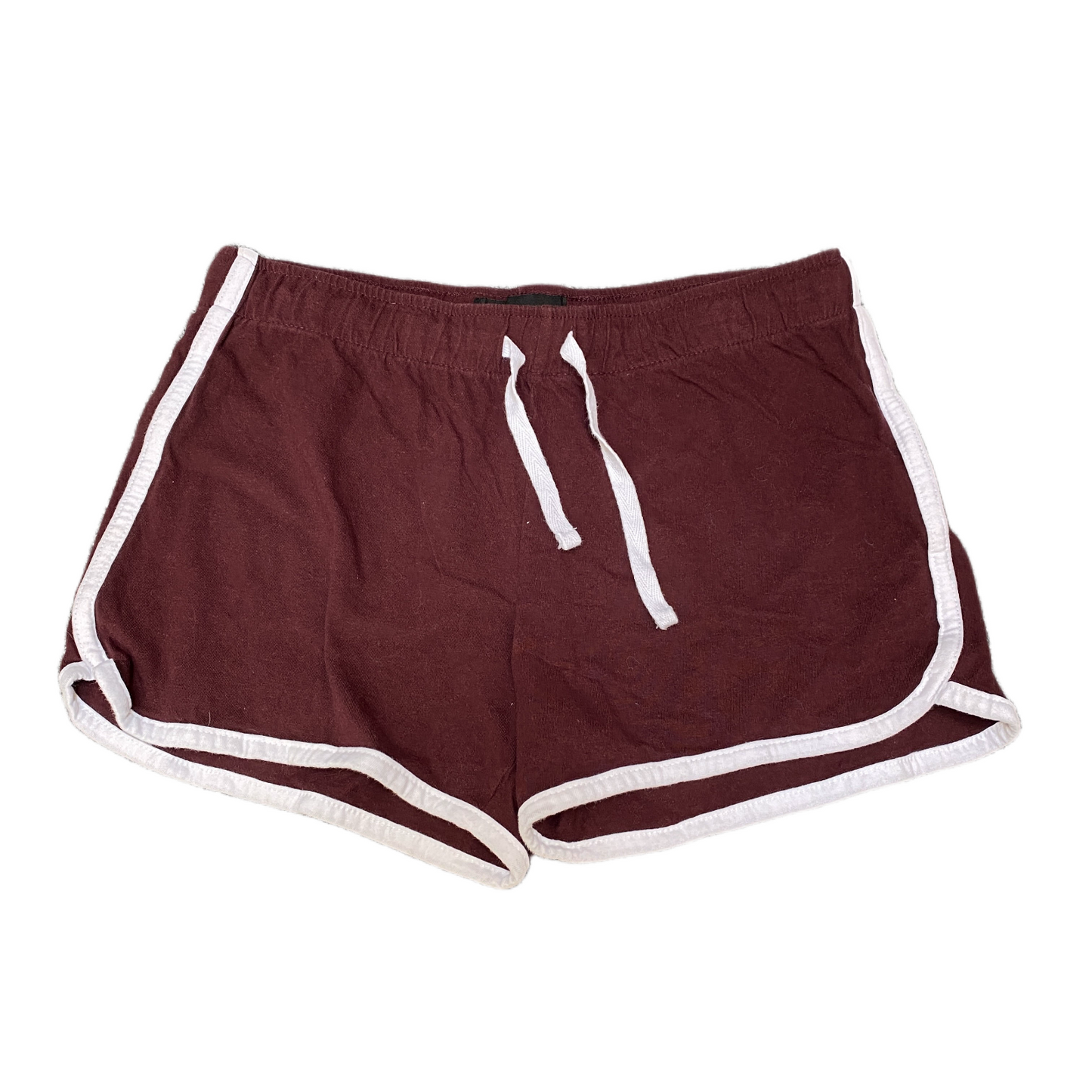 Running Sprinter Shorts Women M 28" Waist Maroon Workout Drawstring Dolphin Hem