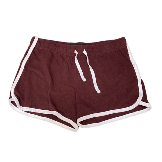 Running Sprinter Shorts Women M 28" Waist Maroon Workout Drawstring Dolphin Hem