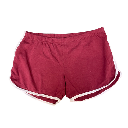 Running Sprinter Shorts Womens XL Red Athletic Workout Elastic Waist Dolphin Hem