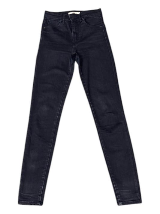 Levi's Jeans Womens 26W 30L Black Denim Dark Wash Stretch Straight Leg 5 Pocket