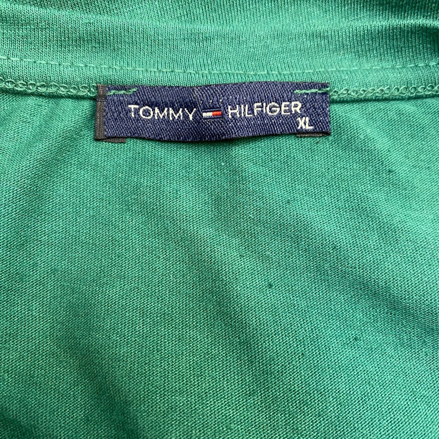 Tommy Hilfiger Shirt Mens XL Green Embroidered Logo Short Sleeve Crew Neck Tee