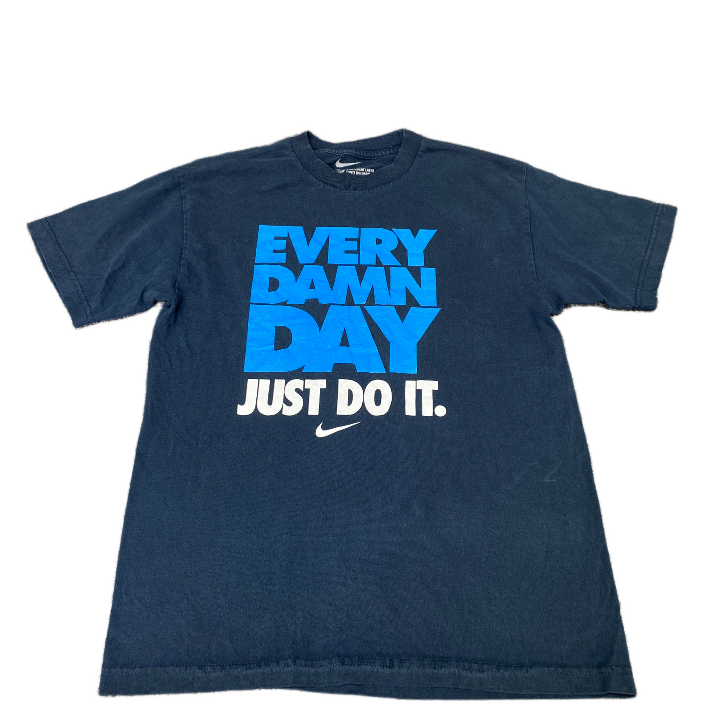 Nike T-Shirt Men Medium Navy Blue Graphic Logo Loose Fit Short Sleeve Summer Tee