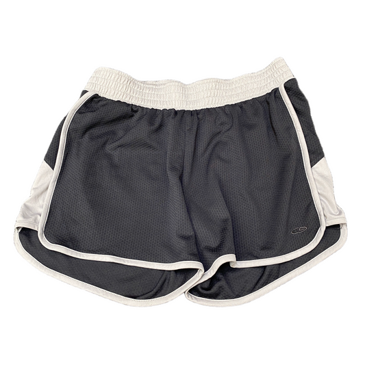 Running Shorts Womens S 28" Waist Black Grey Gym Training Dolphin Hem Pull On