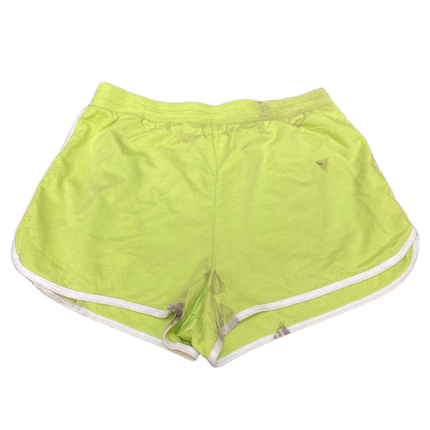 Running Sprinter Shorts Women L 28" Waist Green Athletic Gym Workout Dolphin Hem