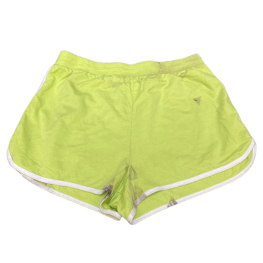 Running Sprinter Shorts Women L 28" Waist Green Athletic Gym Workout Dolphin Hem