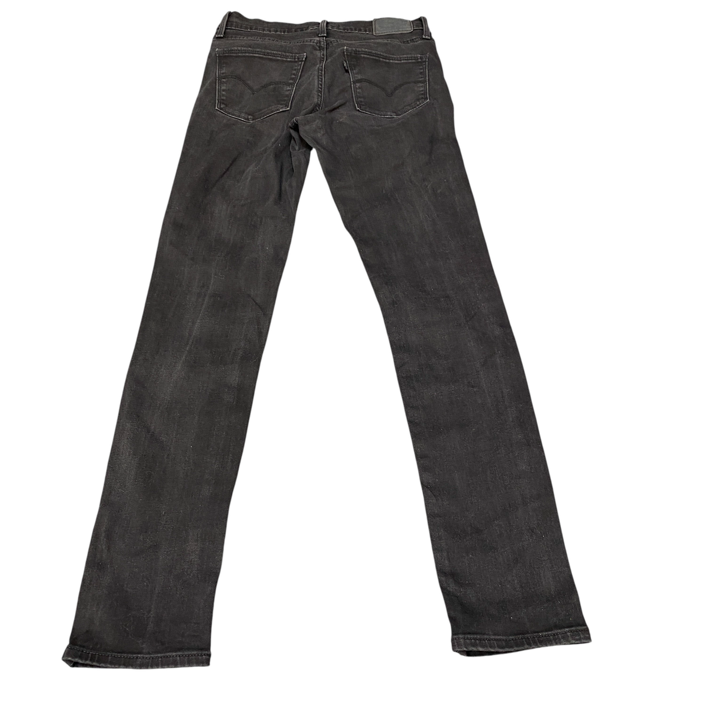 Levi's Jeans Womens 27" Waist Black Denim Stretch Flat Front Slimming Skinny Leg