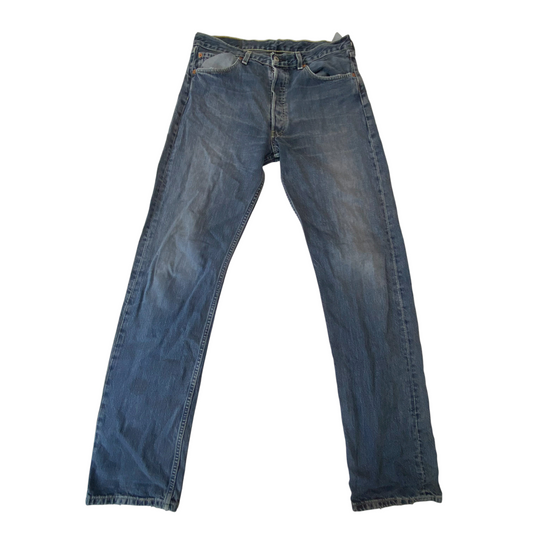 Levi's Jeans Mens Medium Blue Denim Straight Fit Medium Wash Pockets Outdoor