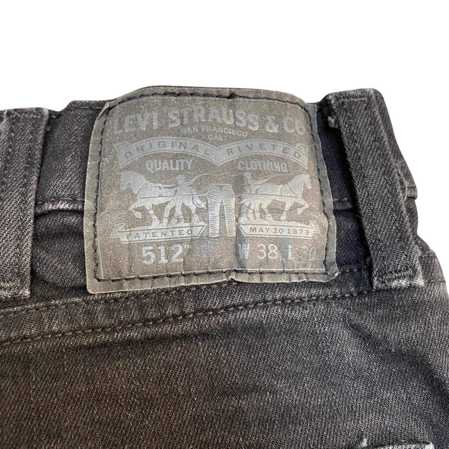 Levi's Jeans Fits as Mens 37" Waist Black Denim 512 Distressed Grunge Streetwear