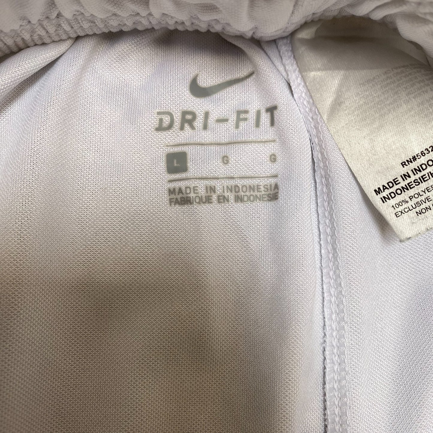 Nike Running Shorts Mens Large White Dri Fit Athletic Elastic Waist Drawstring