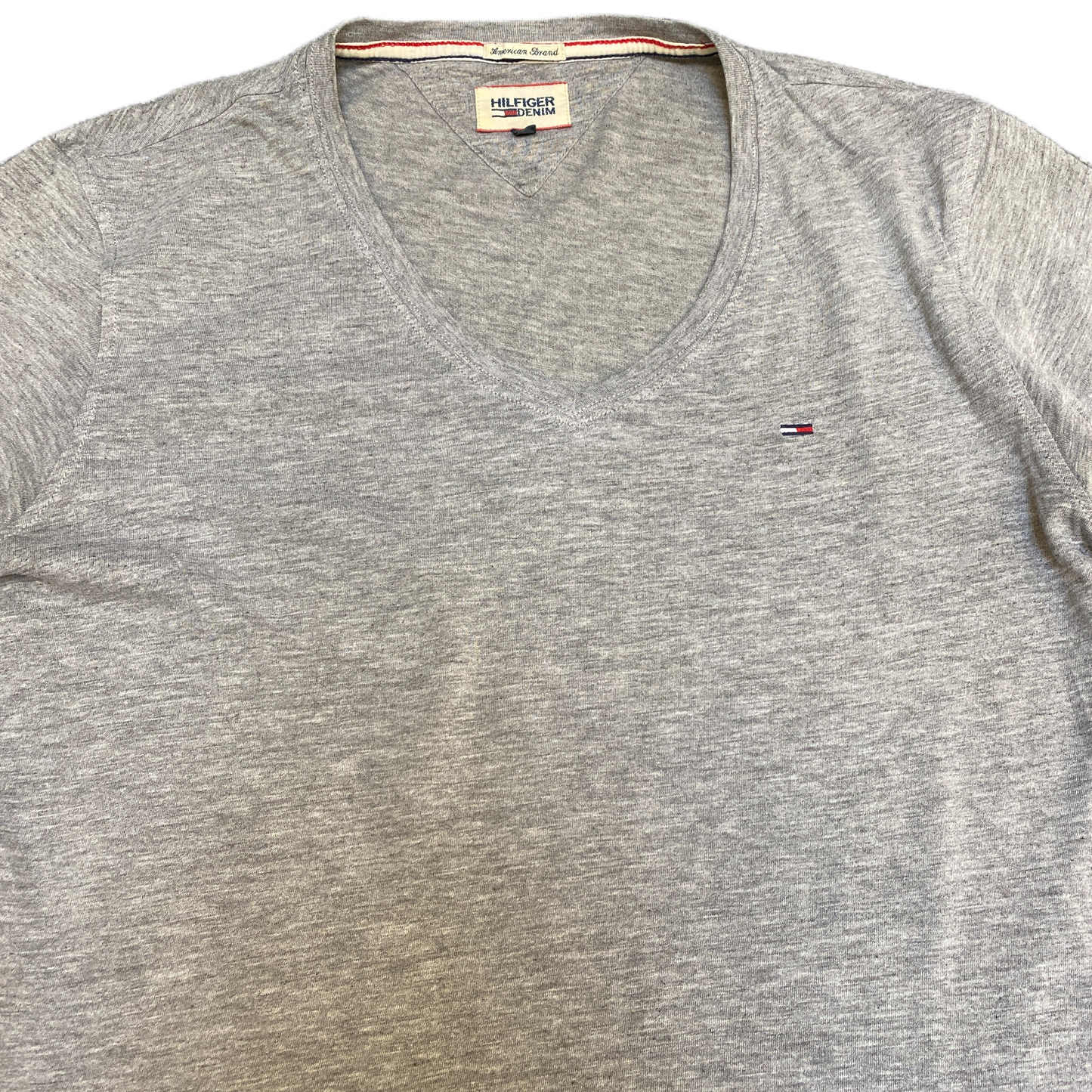 Tommy Hilfiger Shirt Womens Medium Grey Heather Regular Fit Embroidered Logo Tee