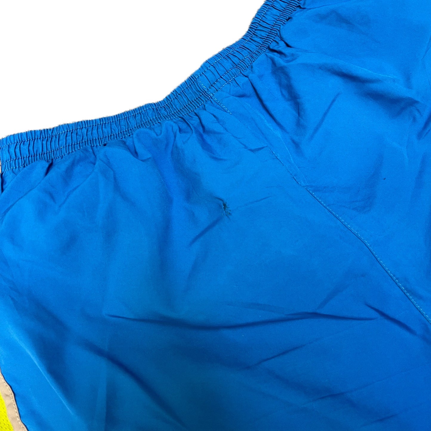 Nike Dri-FIT Running Shorts Womens Small 24" Waist Blue Mesh Panels Dolphin Hem