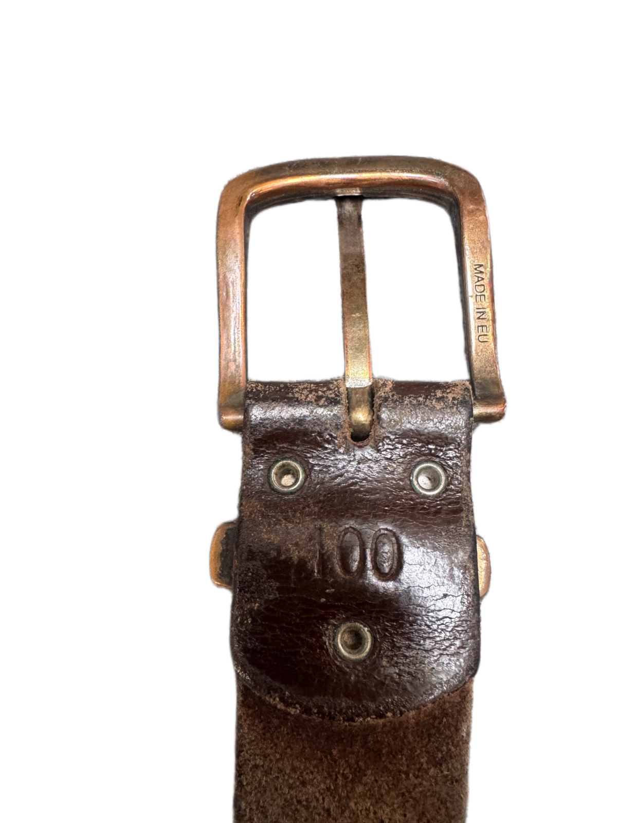 Route 66 Waist Belt Mens Brown Leather Adjustable Brass Pin Buckle 47.5 inches