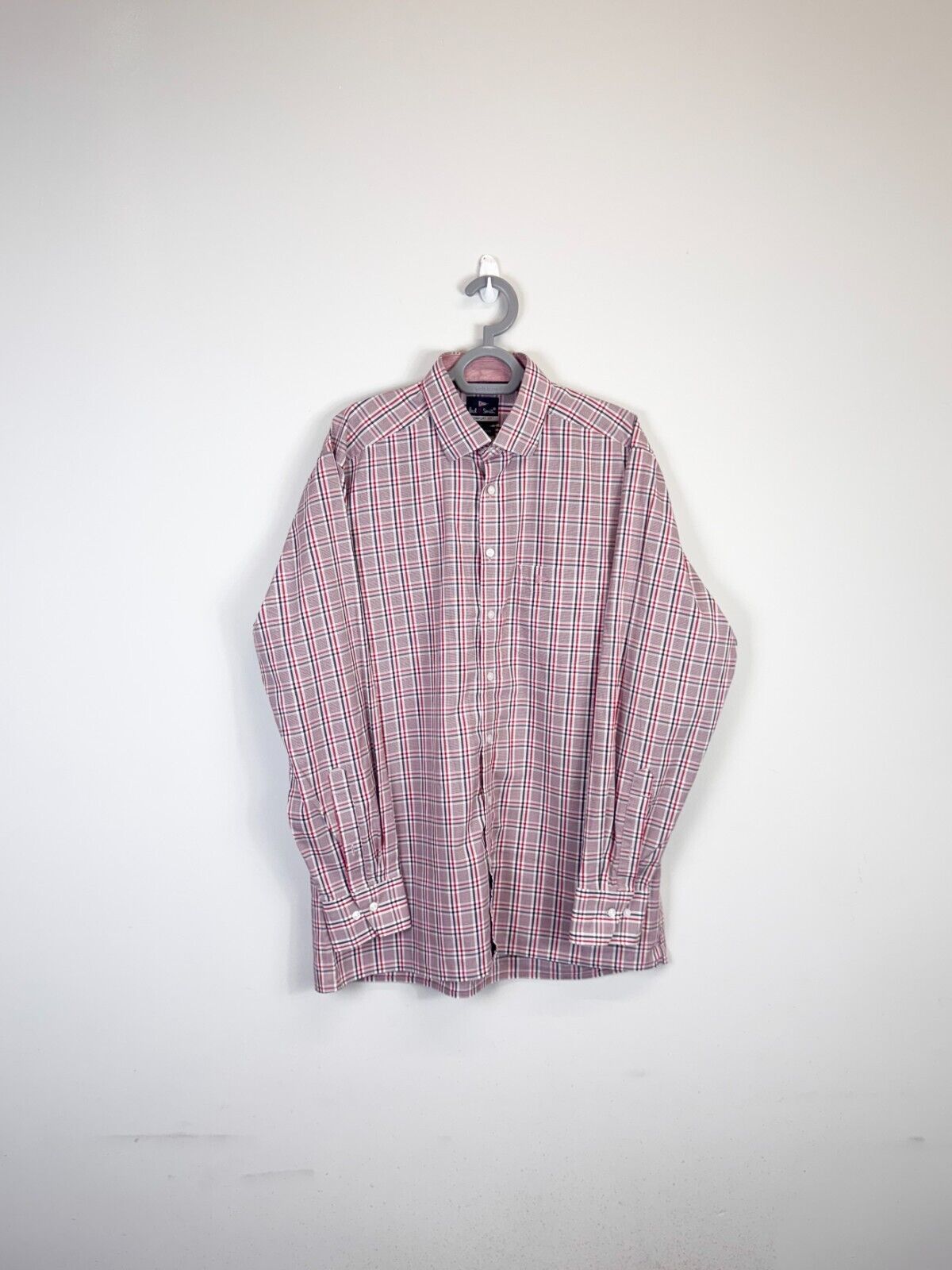 Paul Smith Shirt Men XL Red Checkered Comfort Fit Long Sleeve Casual Button Down