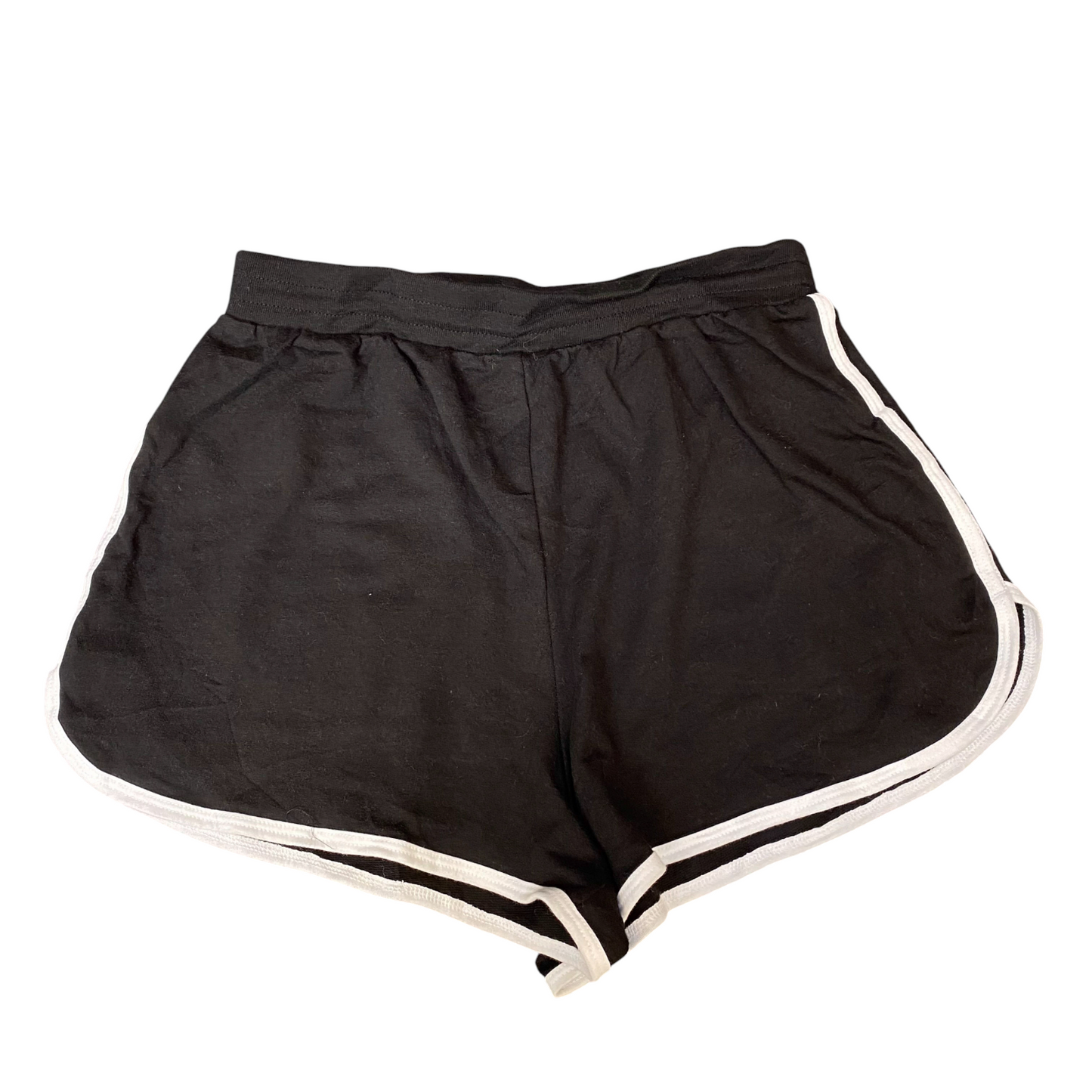 Running Sprinter Shorts Womens Medium Black Athletic Elastic Waist Dolphin Hem