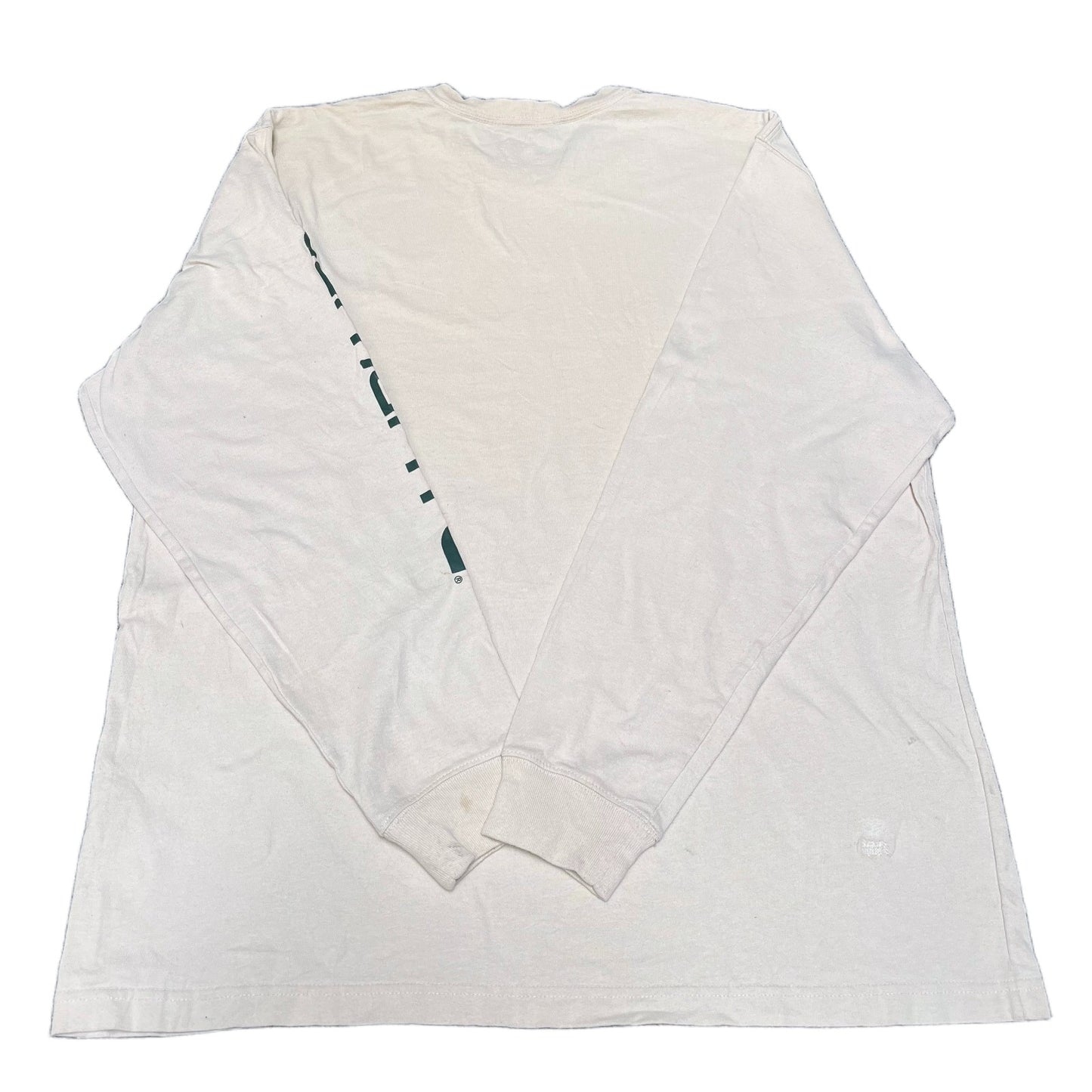 Carhartt T-Shirt Mens Large Cream Loose Fit Long Sleeve Workwear Pullover Tee