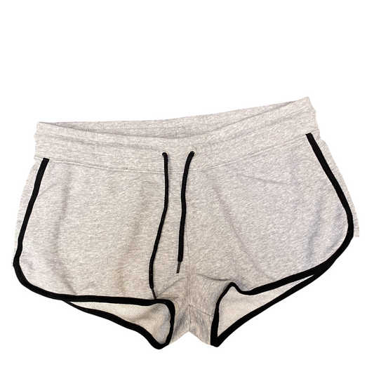 Running Sprinter Shorts Womens Large Grey Heather Drawstring Waist Dolphin Hem