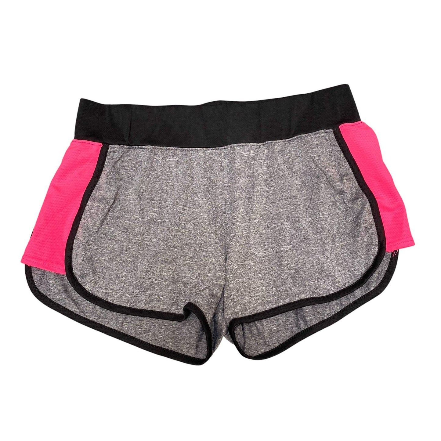 Zone Pro Sprinter Shorts Womens Large Grey Pink Elastic Waist Athletic Workout