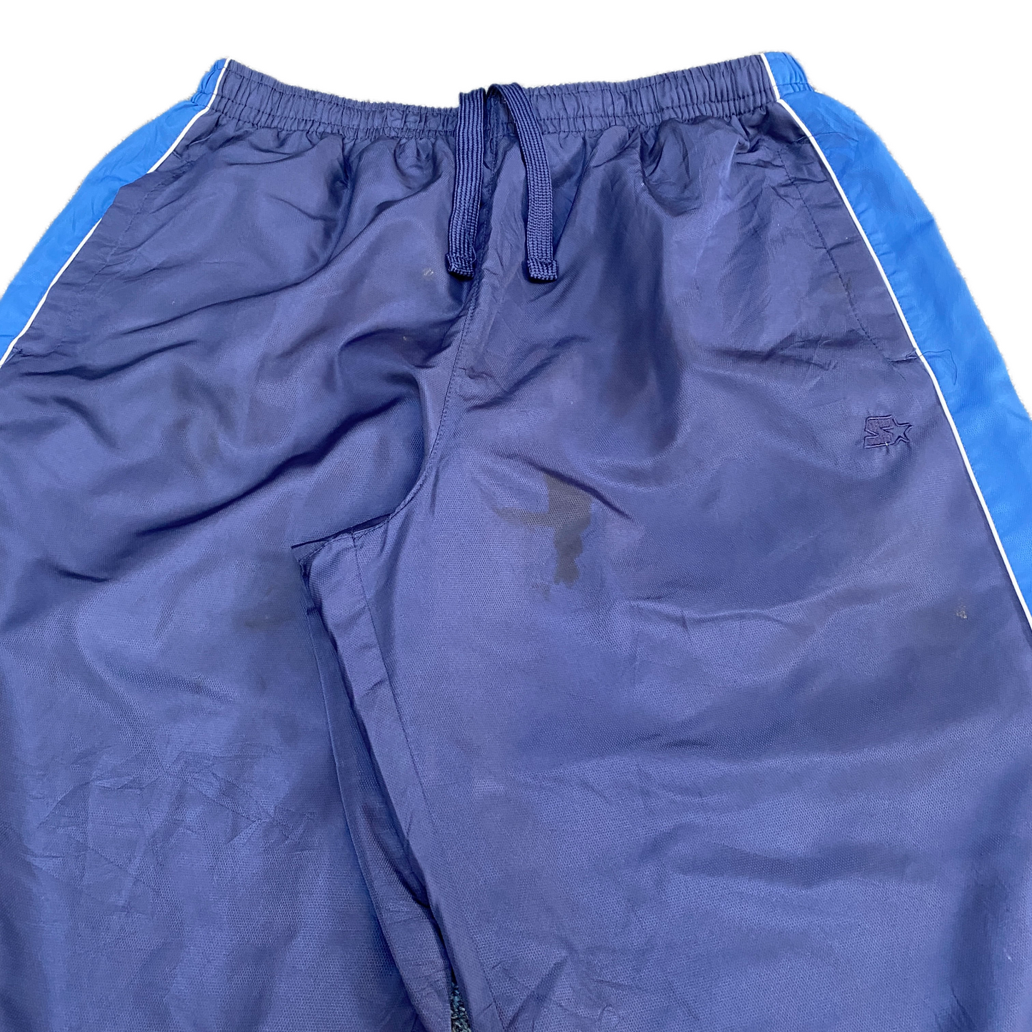 Starter Track Pants Fits as Men 31" Waist Blue Athletic Gym Drawstring Trousers