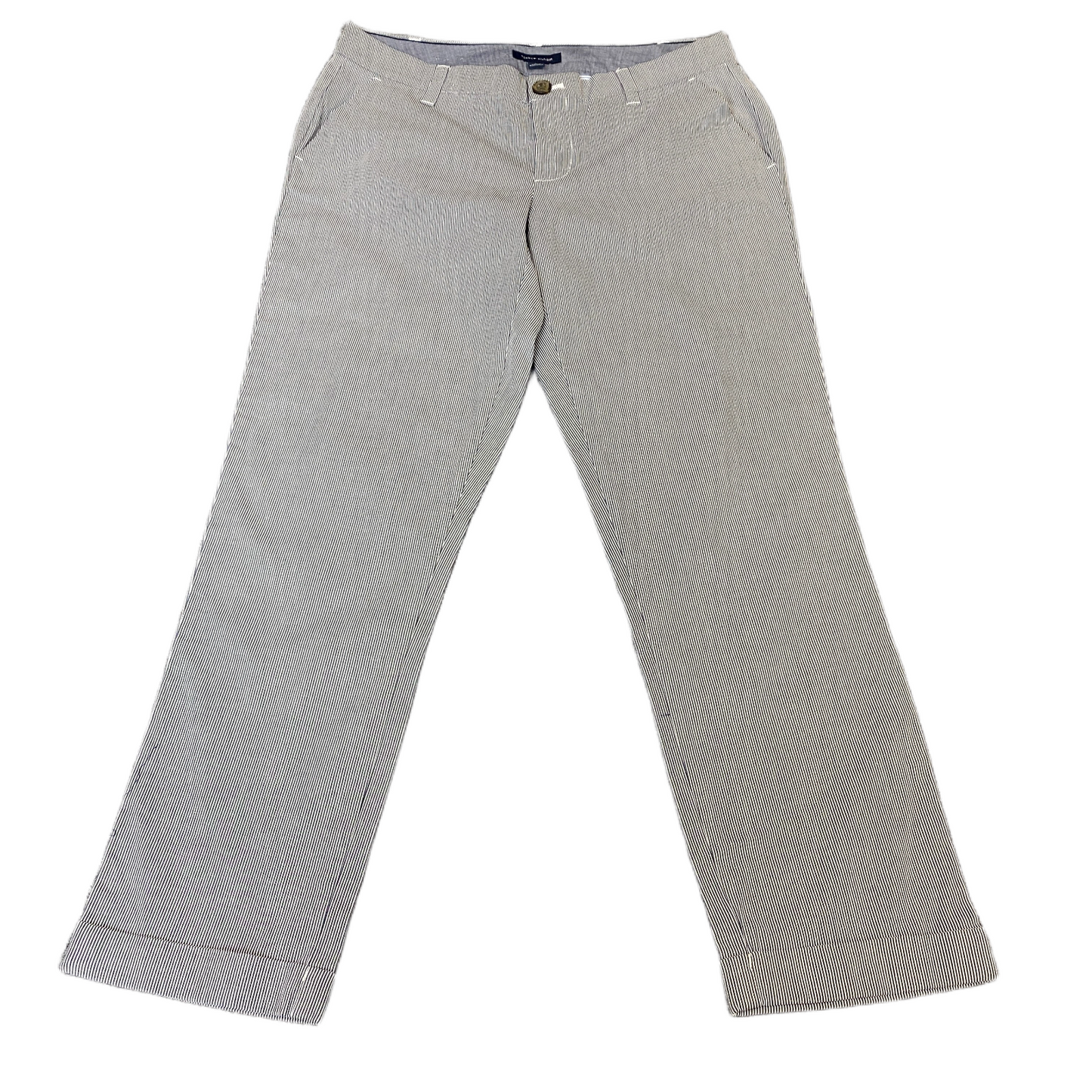 Tommy Hilfiger Joggers Fits as Women 32" Waist White Black Striped Chino Trouser