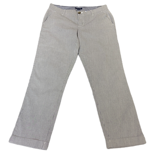 Tommy Hilfiger Joggers Fits as Women 32" Waist White Black Striped Chino Trouser
