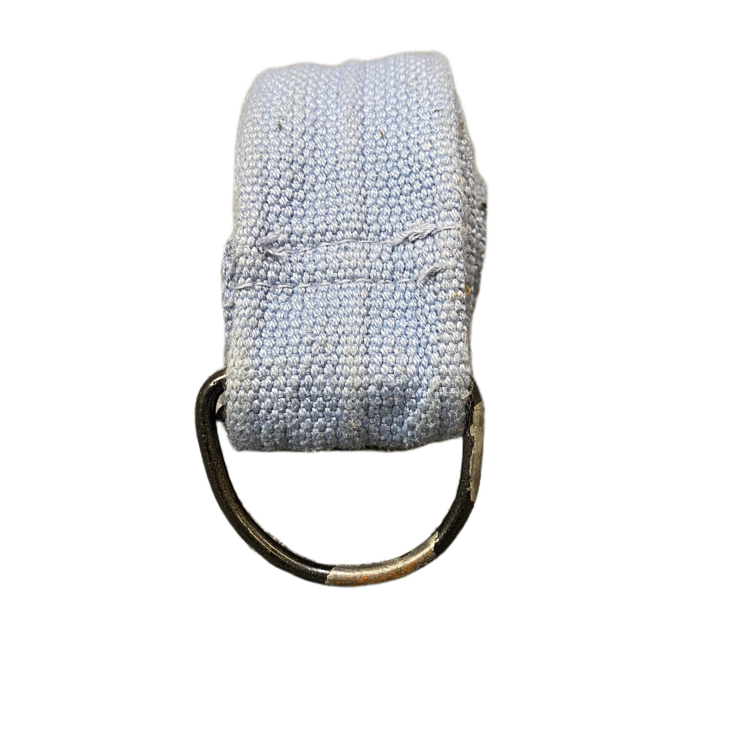 Men's Yoga Belt Blue Canvas Adjustable Silver D-Ring Buckle 52.5 inches