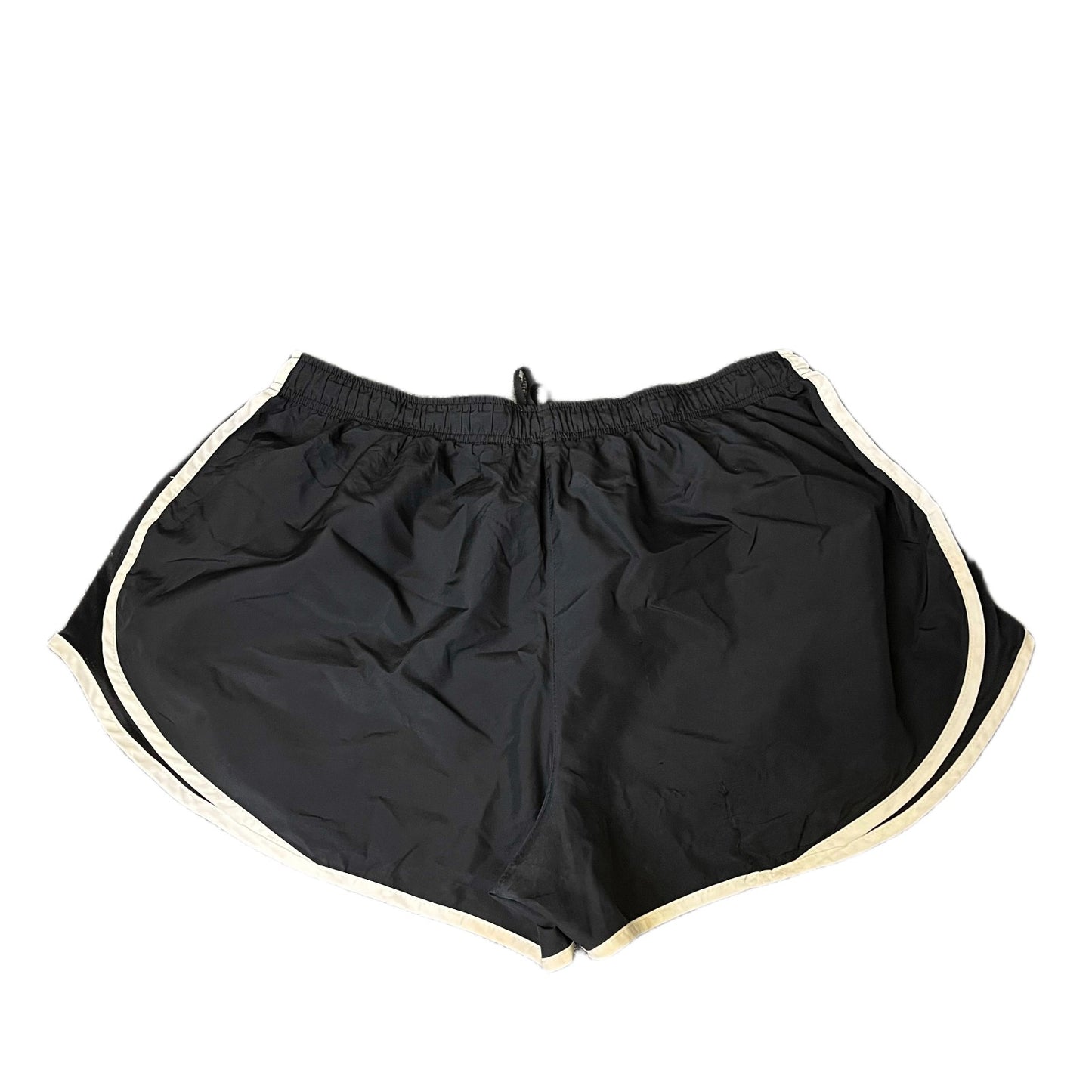 Nike Dri-Fit Running Shorts Fits as Womens XL 33" Waist Black White Dolphin Hem