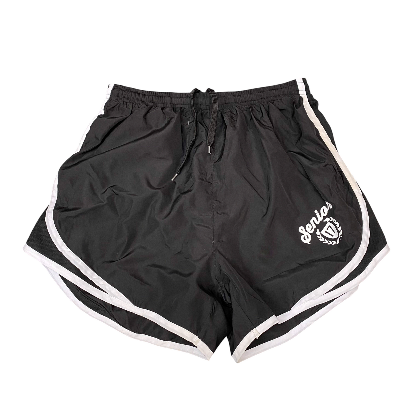 Sprinter Shorts Womens M Black Gym Running Elastic Waist Drawstring Outdoor