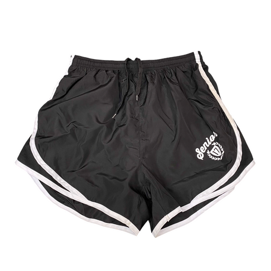 Sprinter Shorts Womens M Black Gym Running Elastic Waist Drawstring Outdoor