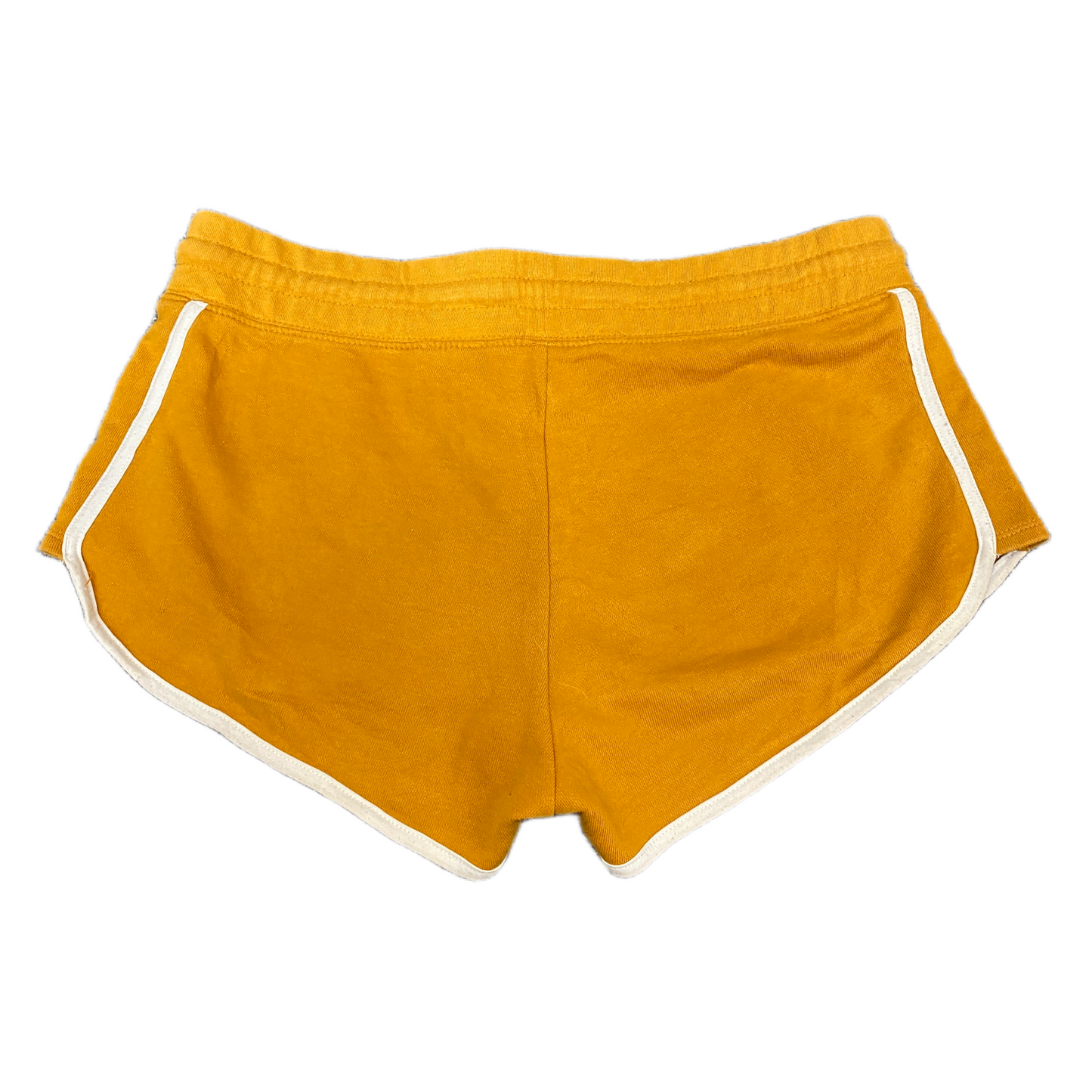 Running Sprinter Shorts Womens S 31" Waist Yellow Athletic Workout Dolphin Hem