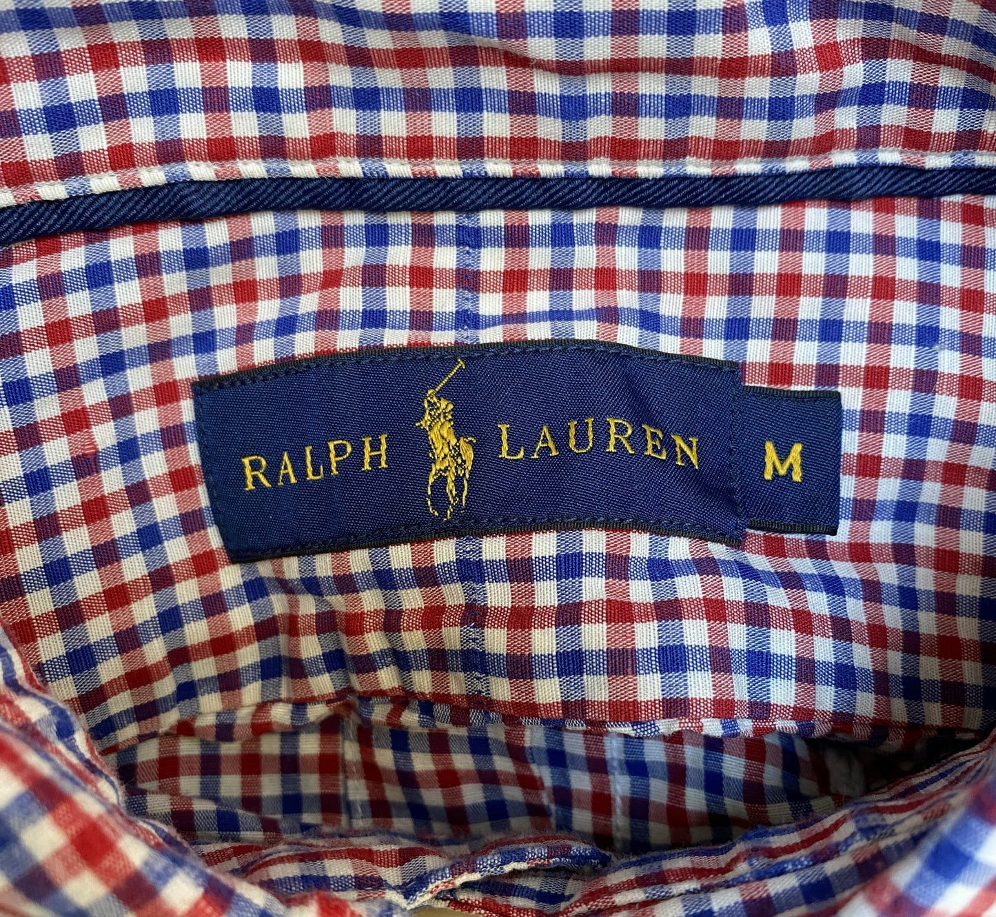 Ralph Lauren Shirt Mens Medium Multi Checkered Chest Pocket Collared Button Down