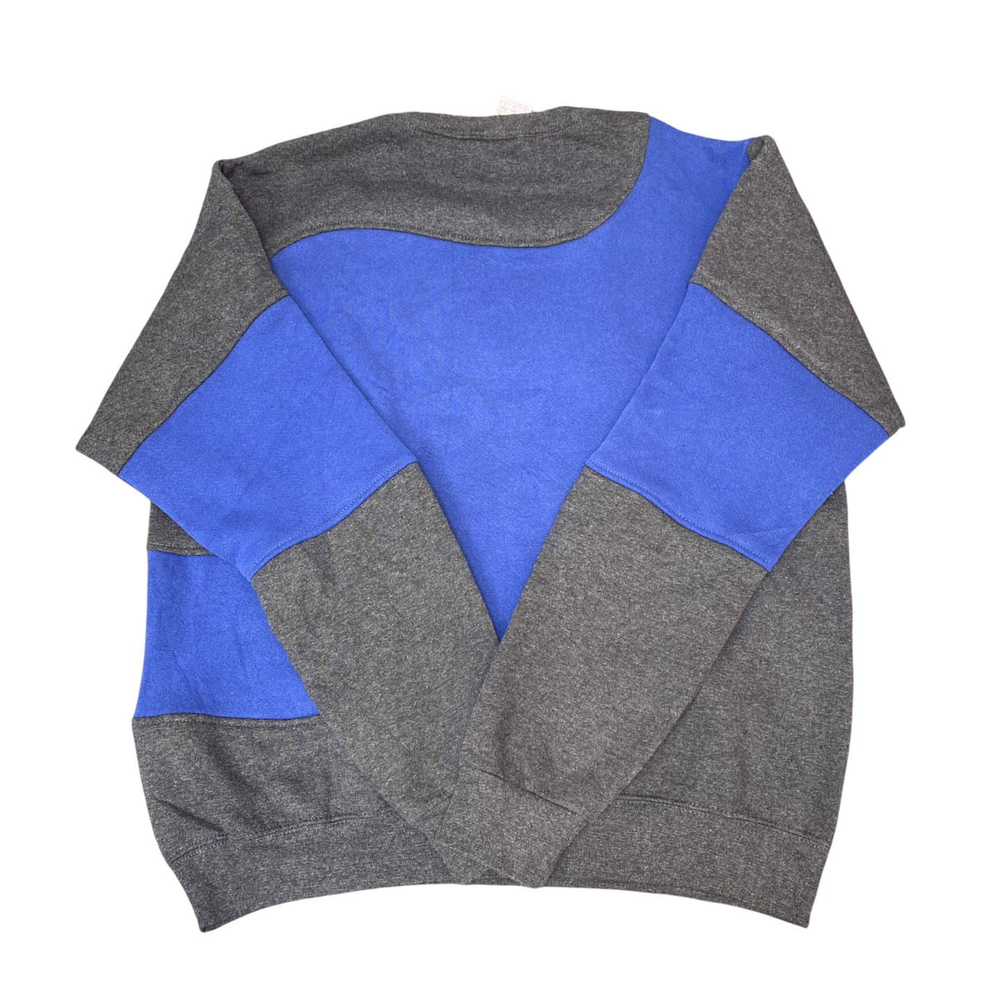 Nike Reworked Sweatshirt Mens Large Blue Grey Embroidered Spell Out Logo Y2K