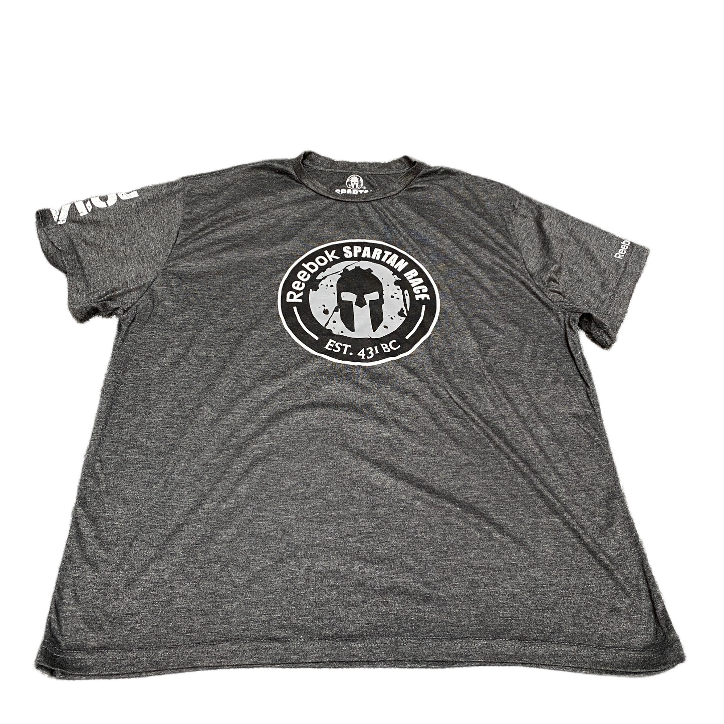 Reebok Spartan Race T-Shirt Mens XL Grey Graphic Trifecta Qualifier Finisher Tee