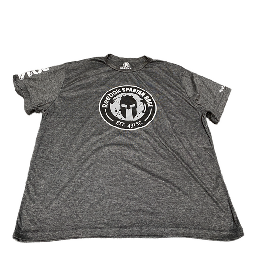Reebok Spartan Race T-Shirt Mens XL Grey Graphic Trifecta Qualifier Finisher Tee