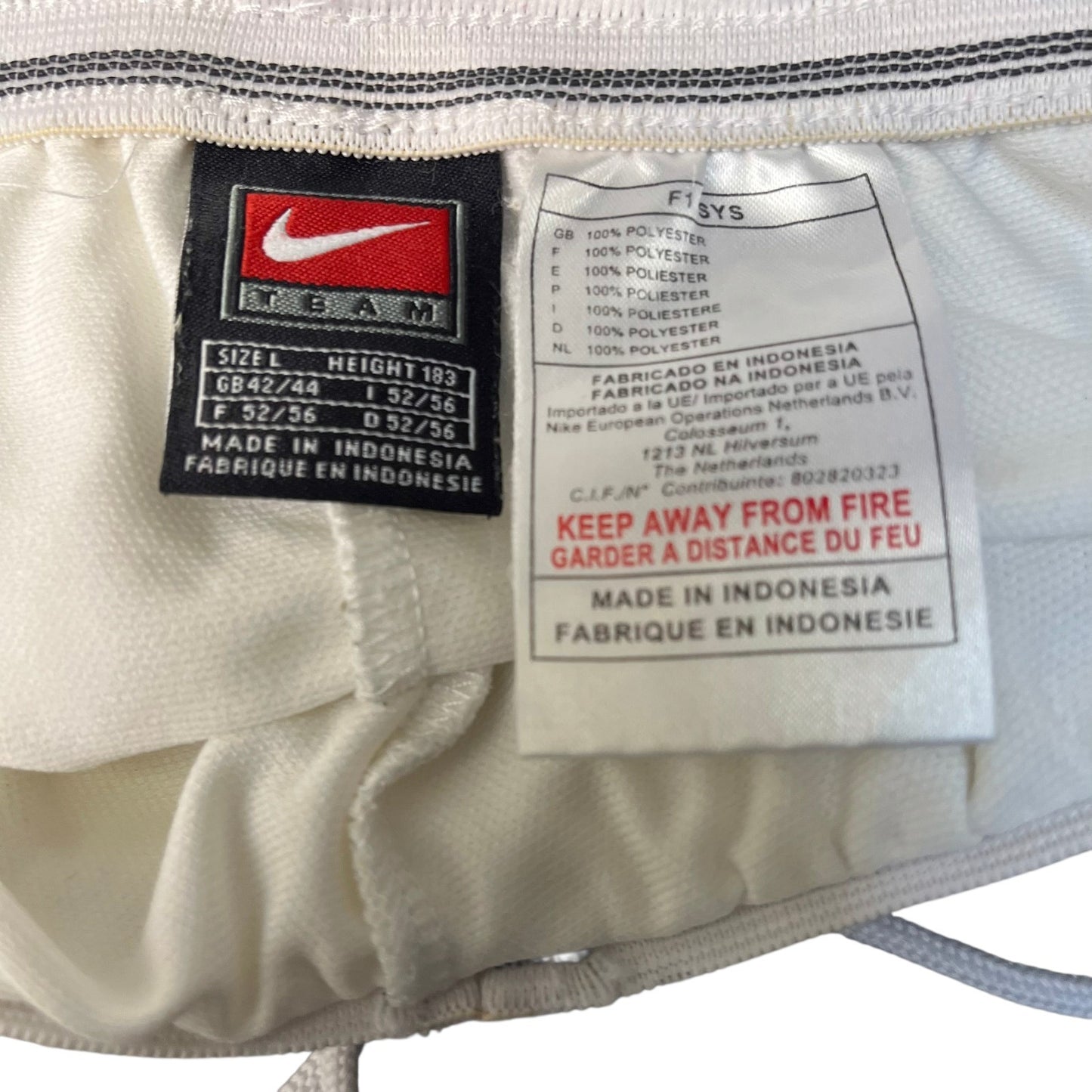 Nike Dri-FIT Soccer Shorts Mens Large 33" Waist White Gym Training Drawstring