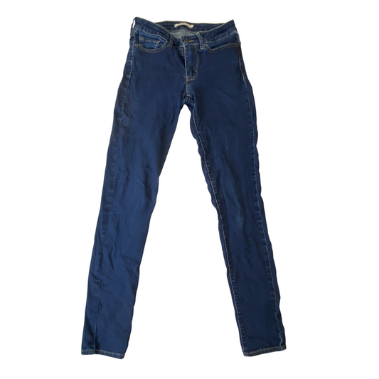 Levi's 711 Jeans Womens Medium Blue Denim Super Skinny Fit Pockets Outdoor