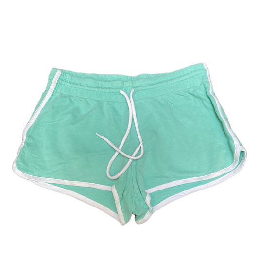 Running Sprinter Shorts Womens L 29" Waist Aqua Athletic Gym Workout Drawstring