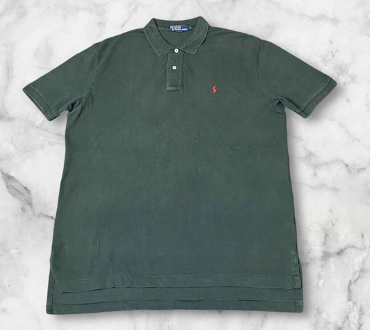 Polo Ralph Lauren Polo Shirt Men's XL Green Golf Performance Logo High Low Slit