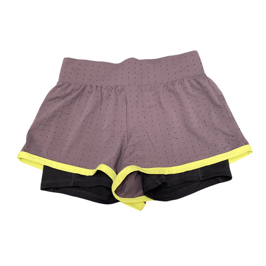 Running Sprinter Shorts Womens 26W Grey Black Allover Mesh Lined High Waisted
