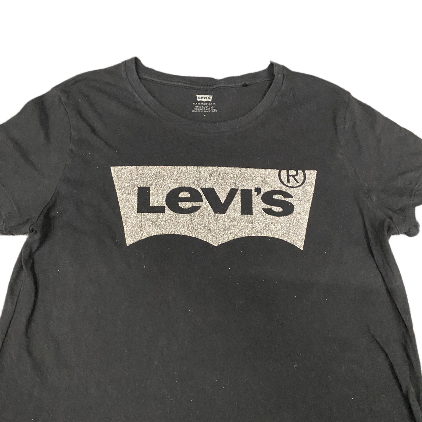 Levi's T-Shirt Womens M Black Graphic Logo Short Sleeve Crew Neck Pullover Tee
